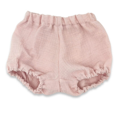 Mušelínové kraťasky NATURE - pudrovo ružové, veľ. S, 0-12m