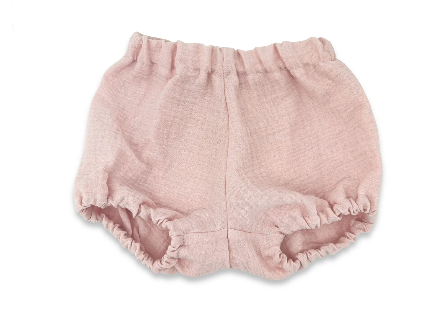 Mušelínové kraťasky NATURE - pudrovo ružové, veľ. S, 0-12m