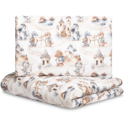 Mušelínové obliečky do postieľky 135x100, Dráčik modrý, jeans