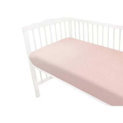 Mušelínové prestieradlo postieľky 60 x 120 NATURE double - pudrovo ružové
