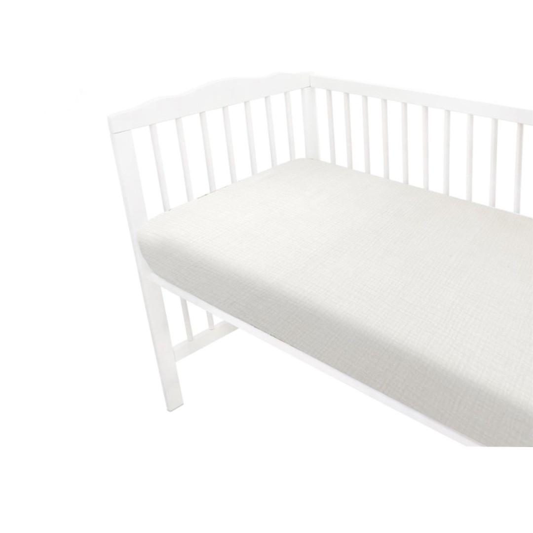 Mušelínové prestieradlo postieľky 60 x 120 NATURE double - smotanové