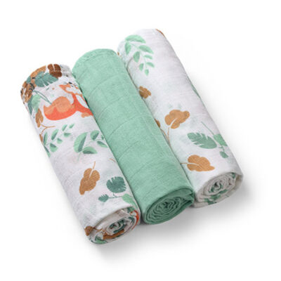 Mušelínové - super mäkké plienky, 3ks, Zvieratká - mätové