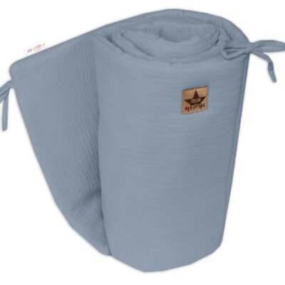 Mušelínový mantinel 160x33 cm, Baby Nellys, denim