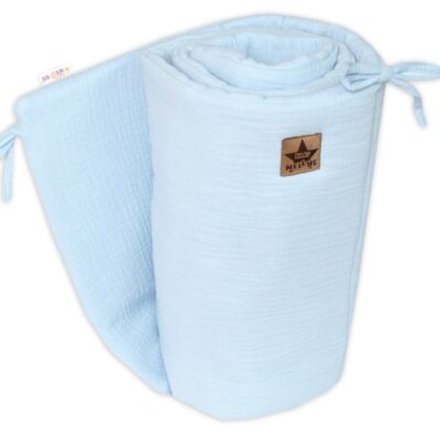 Mušelínový mantinel 160x33 cm, Baby Nellys, svetlo modrý