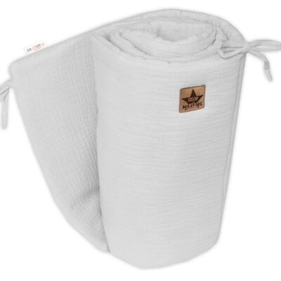 Mušelínový mantinel 160x33 cm, Baby Nellys, svetlo sivý