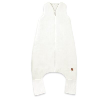 Mušelínový spací vak so zahrnovacími nohavičkami - smotanový, veľ. S