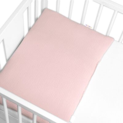 Mušelínový vankúšik s výplňou 40 x 60 cm, Baby Nellys, Maxi, púdrovo ružový