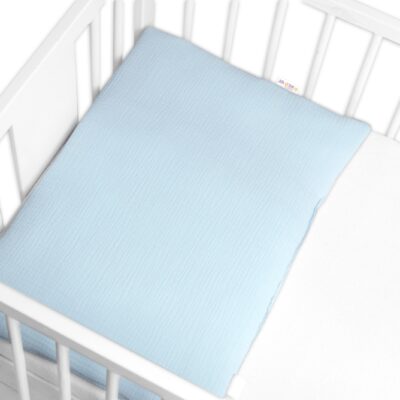 Mušelínový vankúšik s výplňou 40 x 60 cm, Baby Nellys, Maxi, svetlo modrý