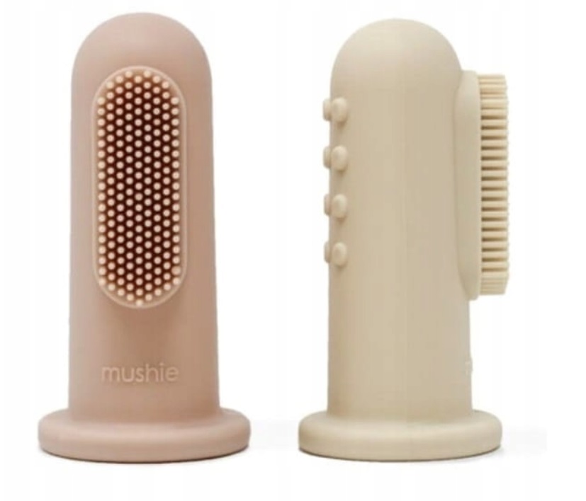 Mushie: Sada silikónových kefiek (ružová/sv. ružová)