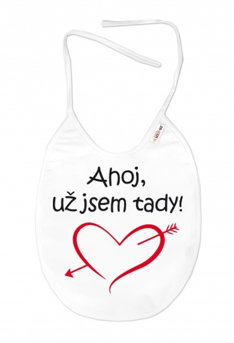 Nepremokavý podbradník, 24 x 27 cm - Ahoj, už jsem tady! Baby Nellys  - biely