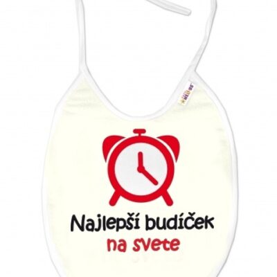 Nepremokavý podbradník, 24 x 27 cm - Najlepší budíček na svete, Baby Nellys  - smotanový