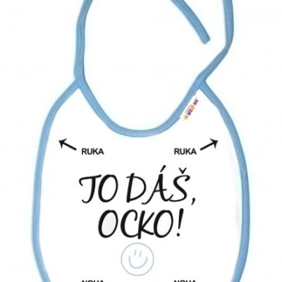 Nepremokavý podbradník Baby Nellys TO DÁŠ OCKO! modrý