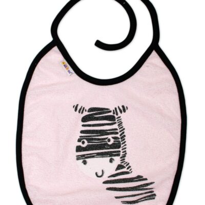 Baby Nellys: Nepremokavý podbradník Zebra (ružový)