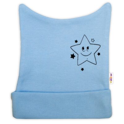 Novorodenecká čiapočka Baby Nellys, Baby Little Star - modrá, veľ. 56