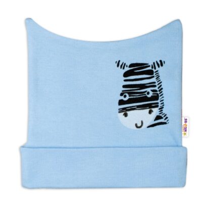 Novorodenecká čiapočka Baby Nellys, Zebra - modrá, veľ. 56