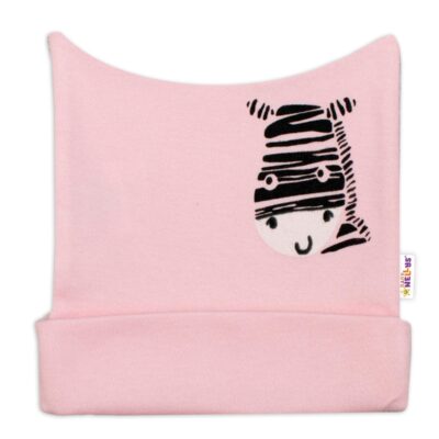Novorodenecká čiapočka Baby Nellys, Zebra - ružová, veľ. 56