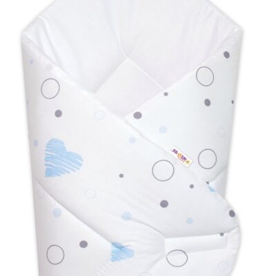 Novorodenecká zavinovačka, bavlna, I love Boy Baby Nellys, modrá/biela