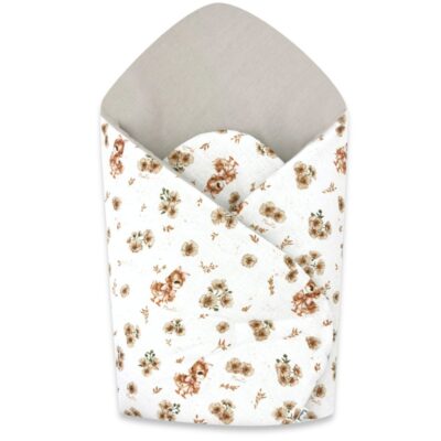 Novorodenecká zavinovačka, bavlna, Kačički - biela, béžová