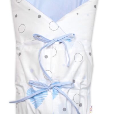 Obliečka, poťah bavlna na retro zavinovačku LALLY, I love Boy Baby Nellys, modrá/biela