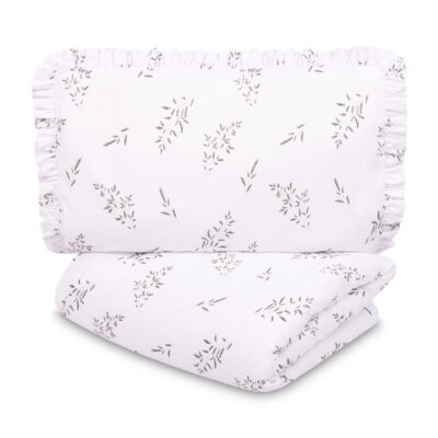 Obliečky do postieľky 135x100, 40x60cm, Lúka, biela, zelená