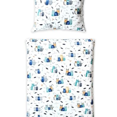 Obliečky do postieľky, 2D sada - Happy Cat