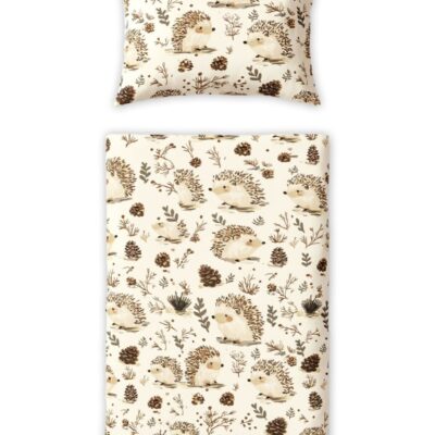 Obliečky do postieľky, 2D sada - Ježko, béžový, 135x100