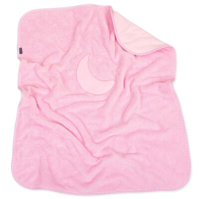 Obojstranná chlpáčková dečka s vyšívkou 75 x 90 cm, Nechtík - ružová