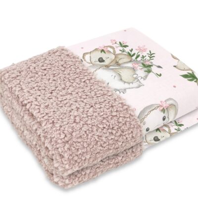 Obojstranná deka Bavlna + Baránok 100 x 70 cm, Skippy - růžová