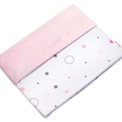 Obojstranná deka Bavlna + Velvet 100x75cm, Baby Nellys I Love Girl, ružová/biela