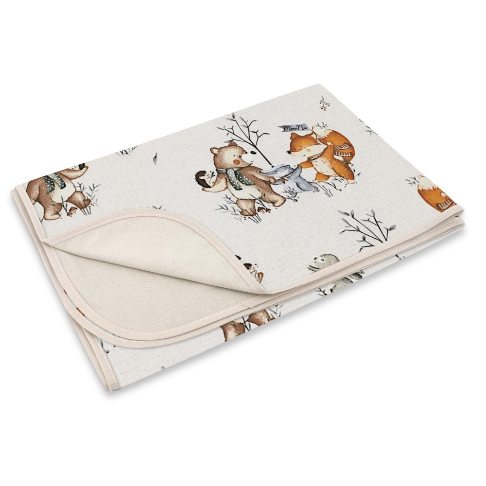 Obojstranná letná deka, bavlna + jersey 100x75cm, Friends time - latte, béžová