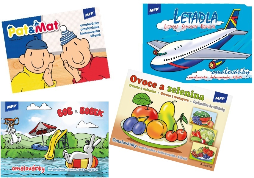 Omaľovánka - rôzne druhy, 8 listov - 1ks