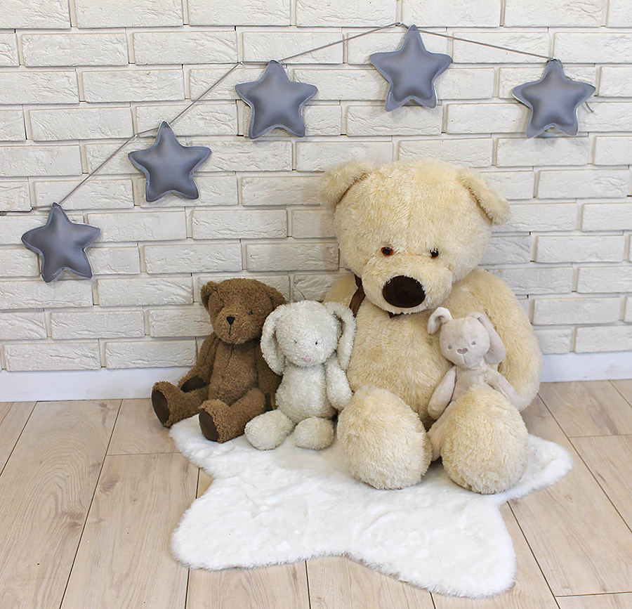 Baby Nellys: Eko-kožená girlanda Hviezdičky (sivé)