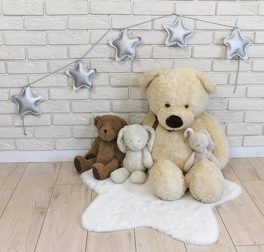 Baby Nellys: Eko-kožená girlanda Hviezdičky (strieborná)