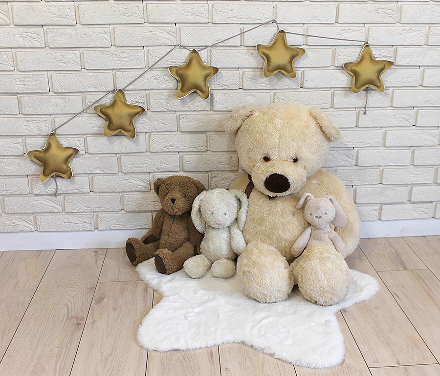 Baby Nellys: Eko-kožená girlanda Hviezdičky (zlatá)