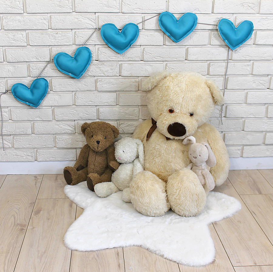 Baby Nellys: Eko-kožená girlanda Srdiečka (tyrkysová)