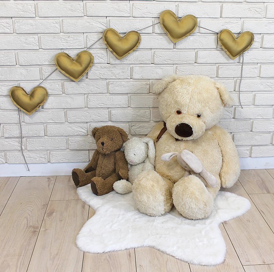 Baby Nellys: Eko-kožená girlanda Srdiečka (zlatá)