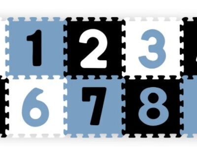 Penové puzzle Čísla 10ks (čierna/modrá/biela)