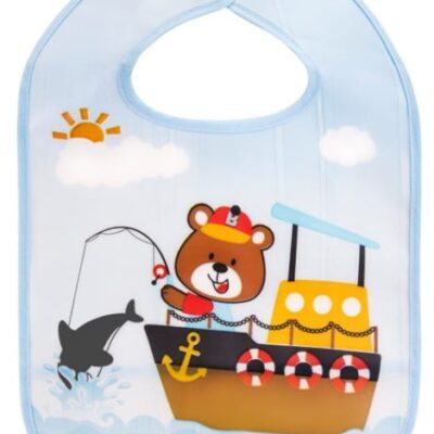 Plastový podbradník Macko Rybár (modrý)