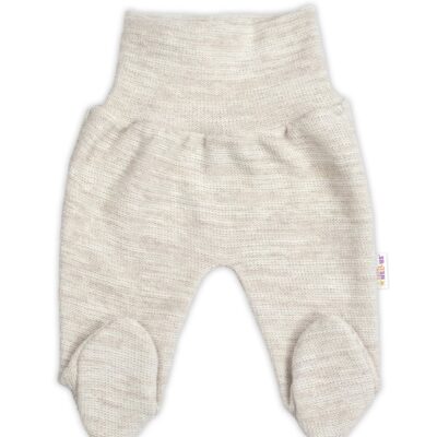 Pletené dojčenské polodupačky Hand Made, Baby Nellys, jasno béžové