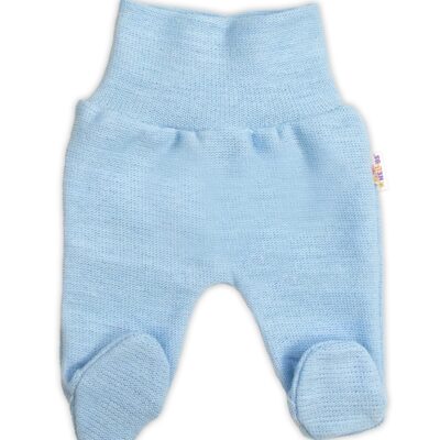 Pletené dojčenské polodupačky Hand Made, Baby Nellys, svetlo modré, veľ. 62