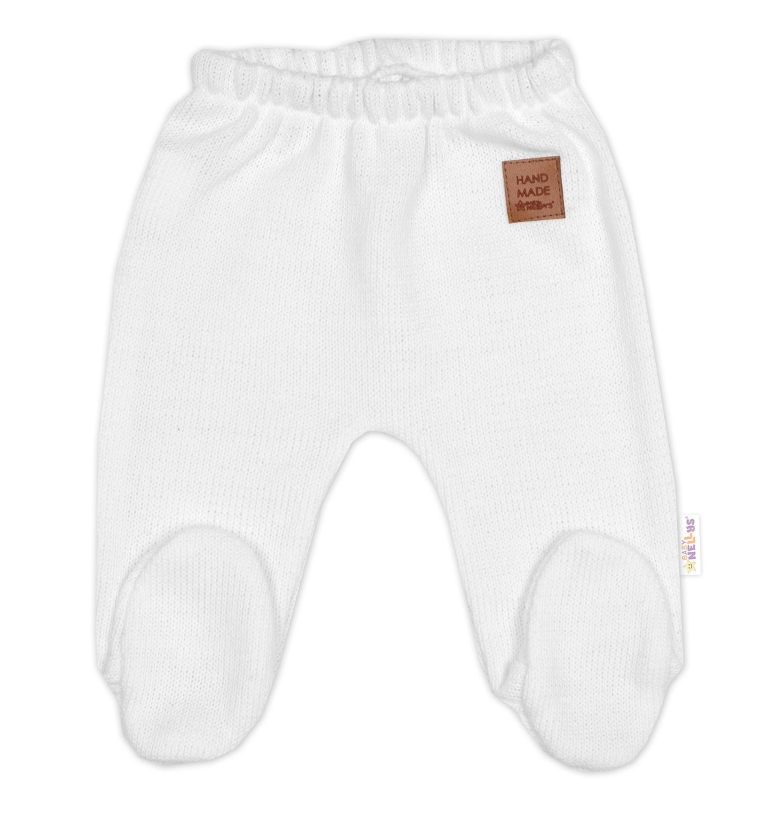 Pletené dojčenské polodupačky Hand Made, biele