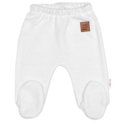 Pletené dojčenské polodupačky Hand Made, biele, veľ. 68