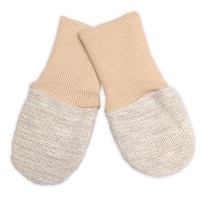 Pletené dojčenské rukavičky veľ. 56/68 - 1 pár, béžový melírok