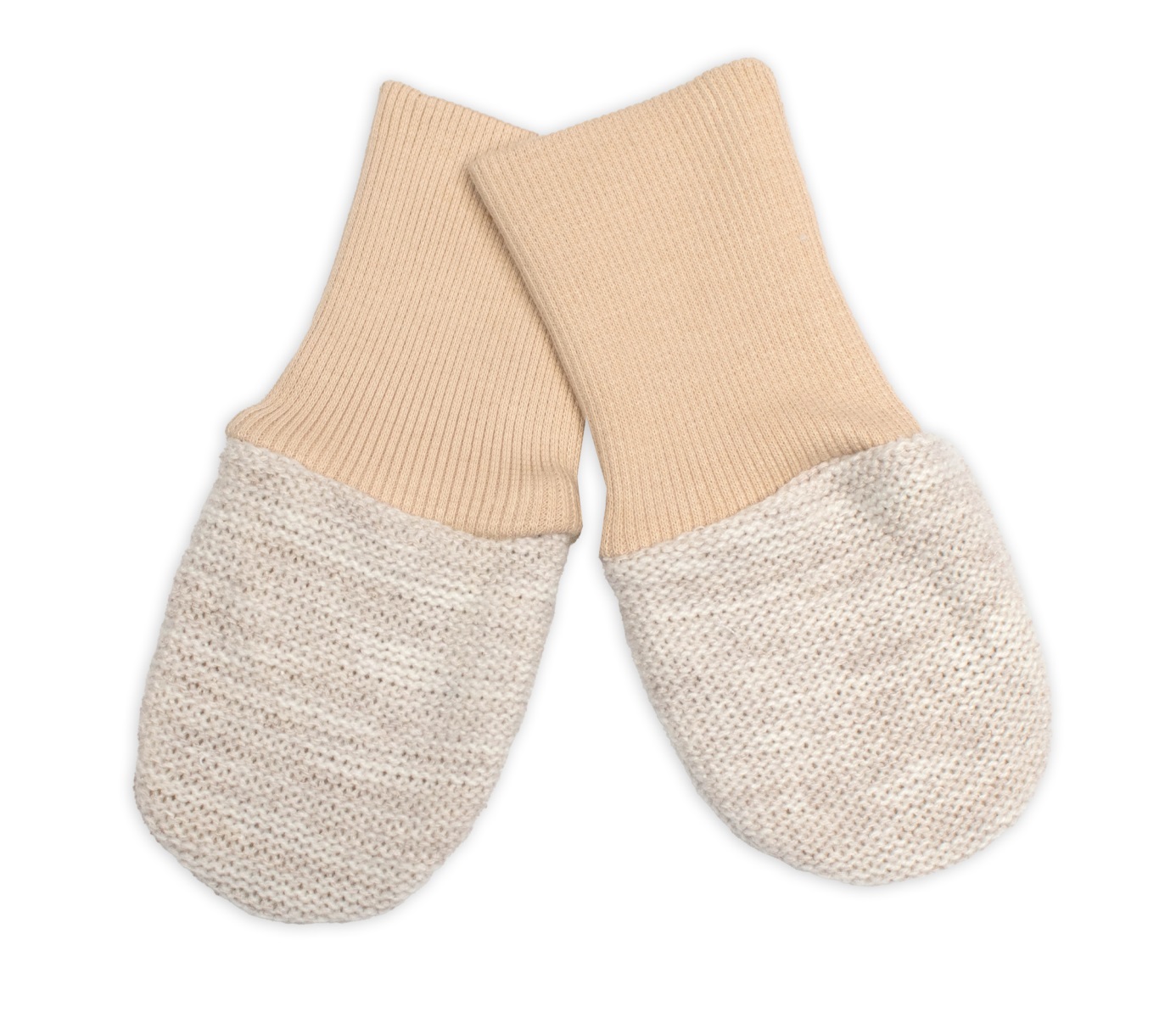 Pletené dojčenské rukavičky veľ. 56/68 - 1 pár, béžový melírok
