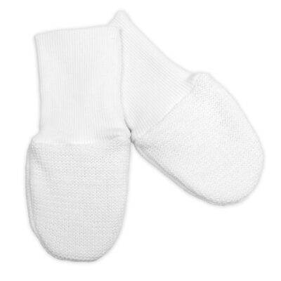 Pletené dojčenské rukavičky veľ. 56/68 - 1 pár, biele