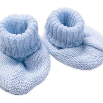 Pletené topánočky / capáčky STAR Hand Made Baby Nellys, modré, veľ. 80/86