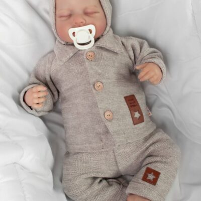 Pletený svetrík s gombíkmi Boy, Baby Nellys, béžový, veľ. 74