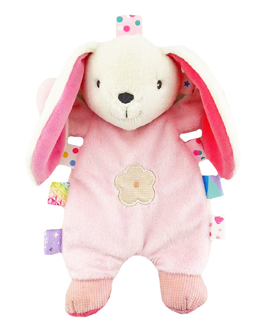 Plyšová edukačná hračka Králiček, 17 cm, růžová