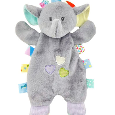 Plyšová edukačná hračka Slon, 17 cm, šedá