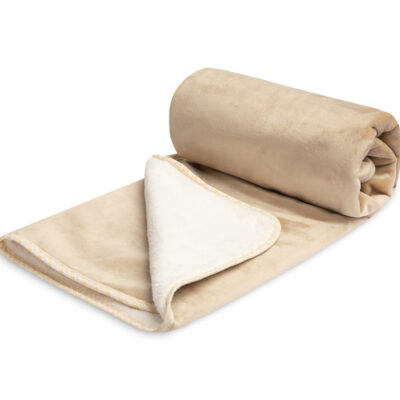 Plyšová obojstranná deka 80x100 cm, bežová/krémová